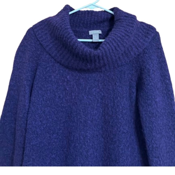 Chico’s Women’s Purple Wool Blend Long Neck Fall Winter Sweater Sz-M - Picture 2 of 5